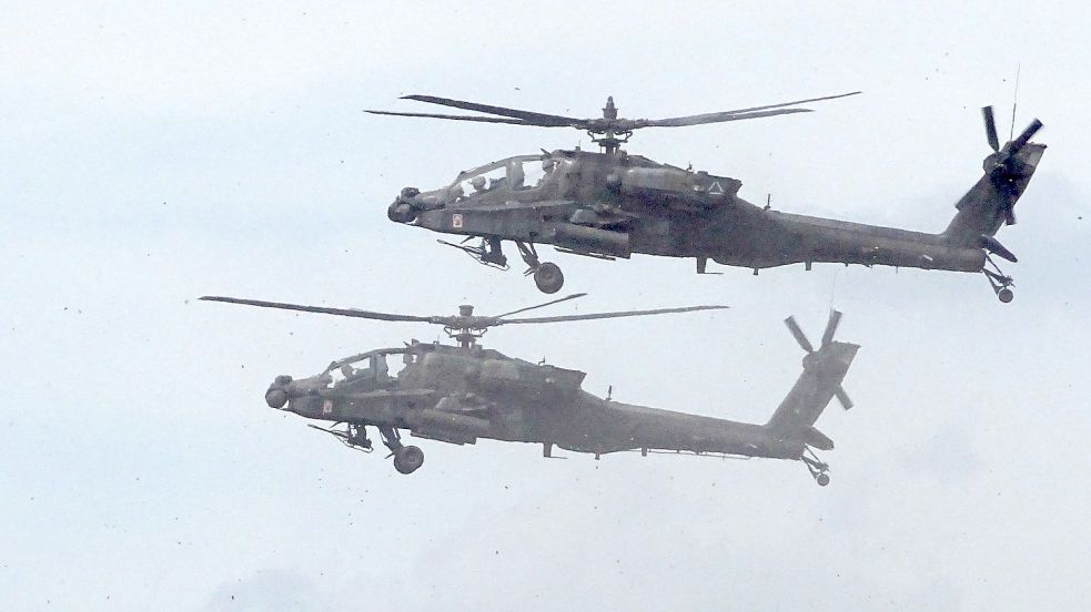 Apache-Hubschrauber des US-Militärs. Foto: Georgina Stubbs/PA Wire