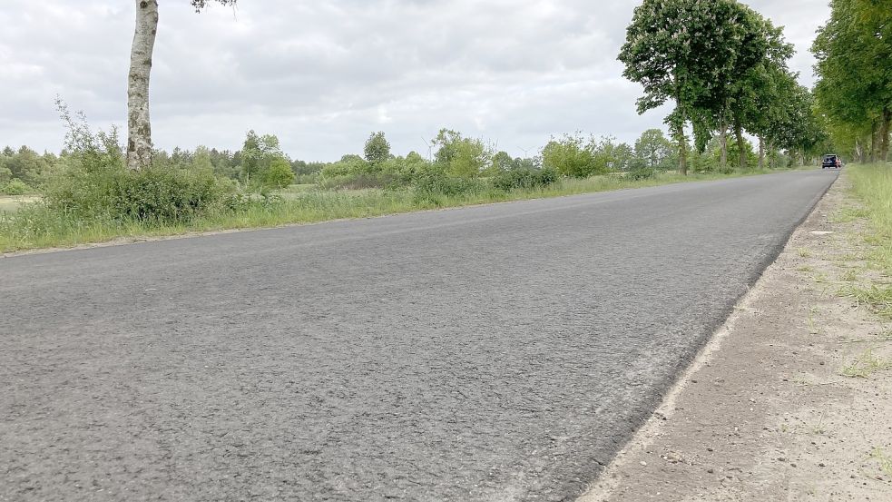 Schnurgerade verläuft die Straße zwischen Westoverledingen und Papenburg. Foto: Wehry