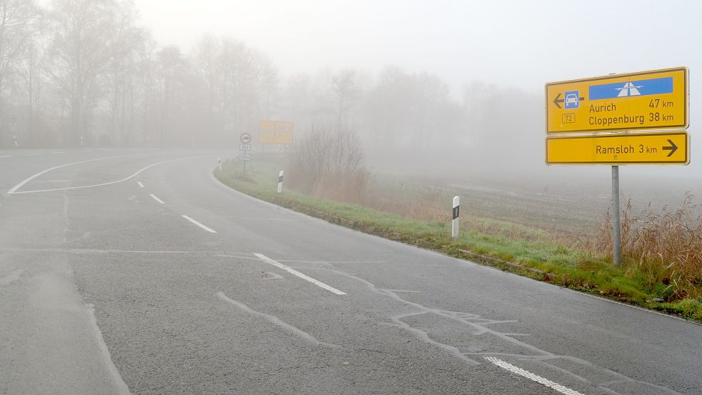 Die Anschlusstelle der Bundesstraße 72 bei Scharrel. Vor 50 Jahren wurde das sieben Kilometer lange Teilstück der Umgehungsstraße für den Verkehr freigegeben. Foto: Fertig
