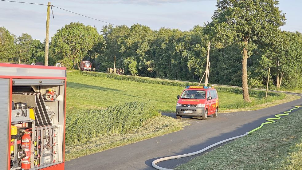 Im Holtermoor haben die Feuerwehren Holterfehn, Ramsloh und die Ortsfeuerwehr Potshausen den Ernstfall geübt. Foto: Privat