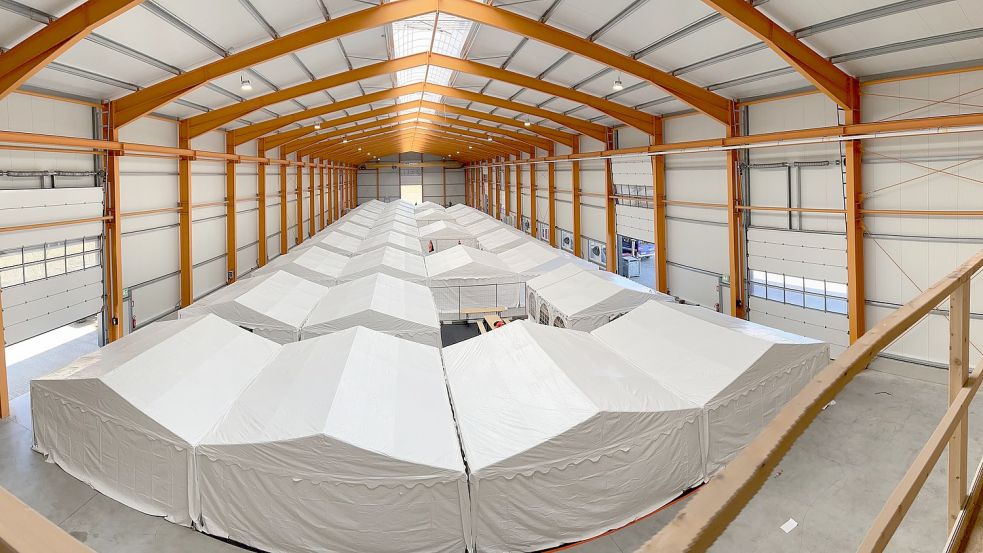 So sah die Notunterkunft kurz nach ihrer Einrichtung aus. Foto: Deutsches Rotes Kreuz