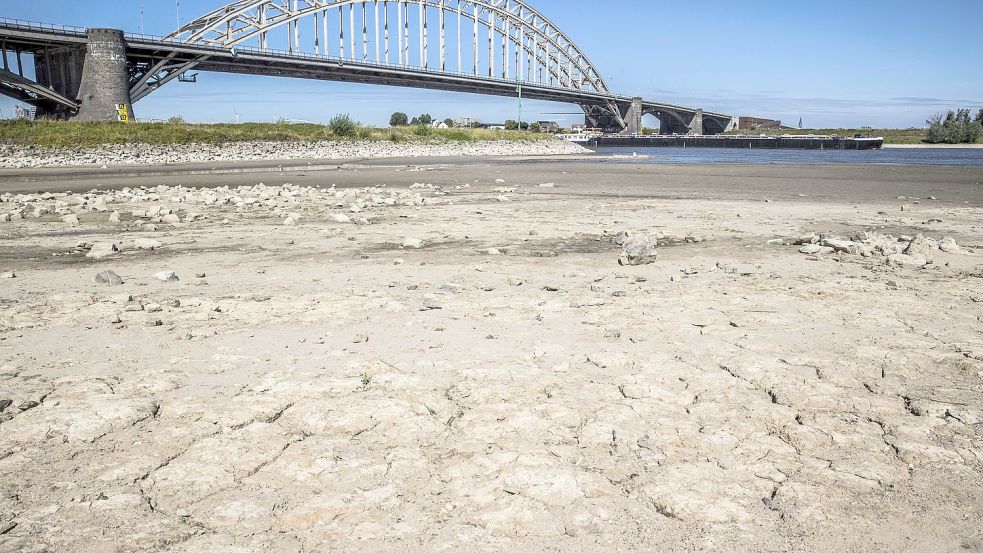 Die anhaltende Dürre sorgt für niedrige Wasserstände in den Flüssen im Osten der Niederlande. Foto: dpa/ANP/Vincent Jannink
