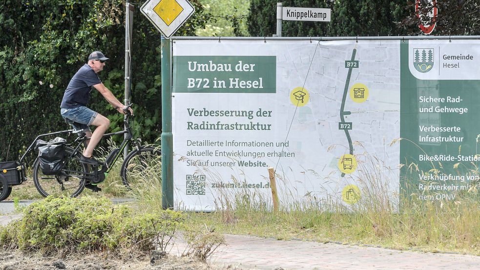 Die B72 im Ortsinneren von Hesel wird umgebaut. Foto: Ortgies