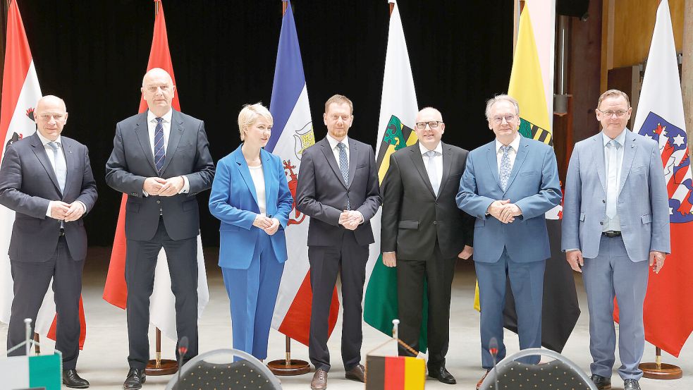 Ministerpräsidentenkonferenz 22.06.2023, Chemnitz, Ostdeutsche Ministerpräsidentenkonferenz, Politik Im Veranstaltungsze Foto: IMAGO/haertelpress