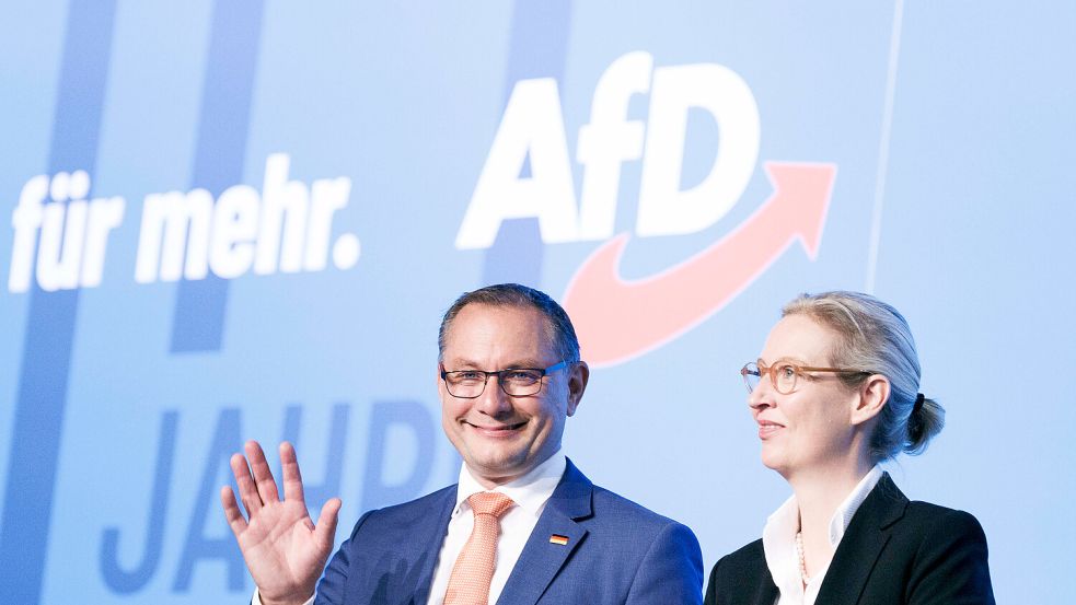 Neue Harmonie in der AfD-Spitze: Die Bundessprecher Tino Chrupalla und Alice Weidel. Foto: dpa