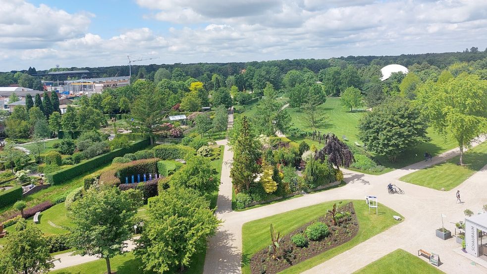 Der Park der Gärten lädt zum Verweilen ein.