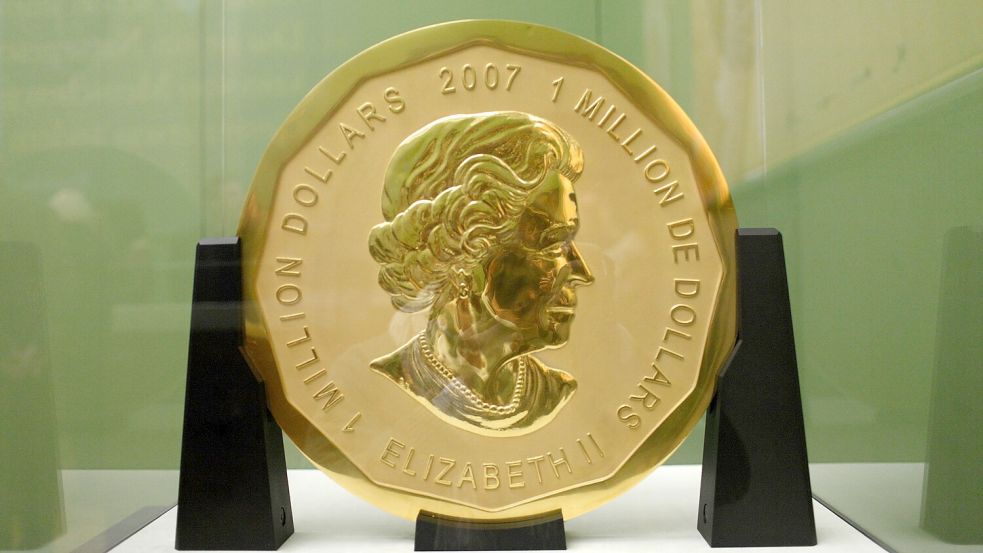 Die 100 Kilogramm schwere Goldmünze „Big Maple Leaf“ vom Berliner Bode-Museum ist seit März 2017 verschwunden. Foto: Mettelsiefen/dpa