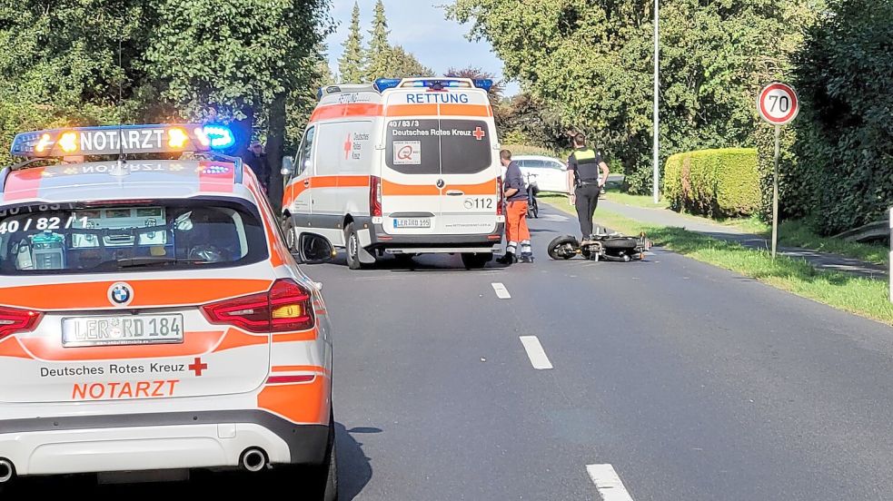 Rettungskräfte und Polizei waren vor Ort. Foto: Wolters