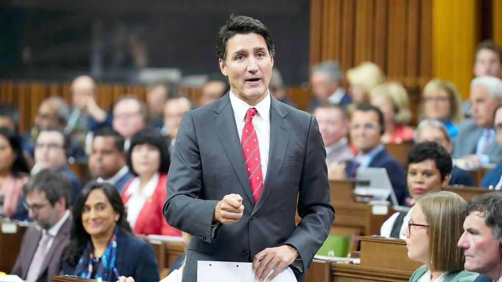 Kanadas Premierminister Justin Trudeau während einer Fragestunde im House of Commons. Foto: Sean Kilpatrick/Canadian Press via ZUMA Press/dpa