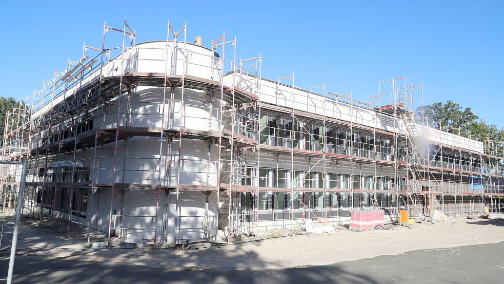 Ein Blick auf den Rohbau. Im Februar soll der Neubau bezugsfertig sein. Foto: Passmann