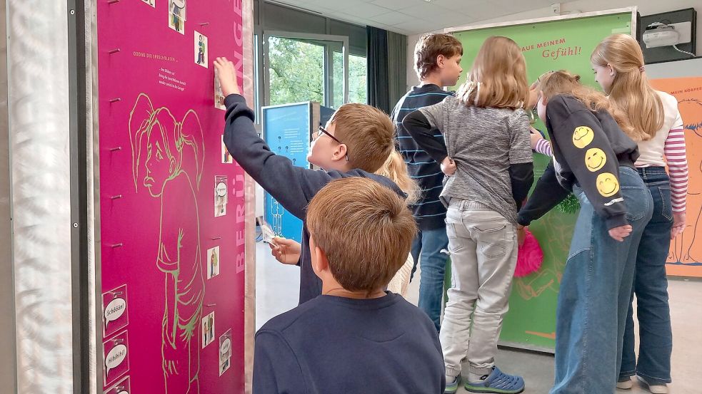 Mit Sprechblasen ordneten die Kinder Berührungen ein. Foto: Scherzer