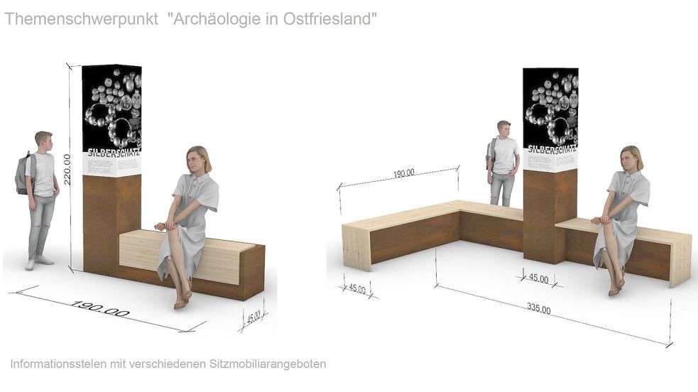 So sieht das erste Konzept für die archäologische Ausstellung aus. Grafik: Diekmann, Mosebach und Partner