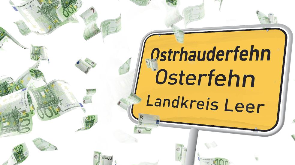 Die Gemeinde Ostrhauderfehn hat große finanzielle Probleme. Montage: Malchus