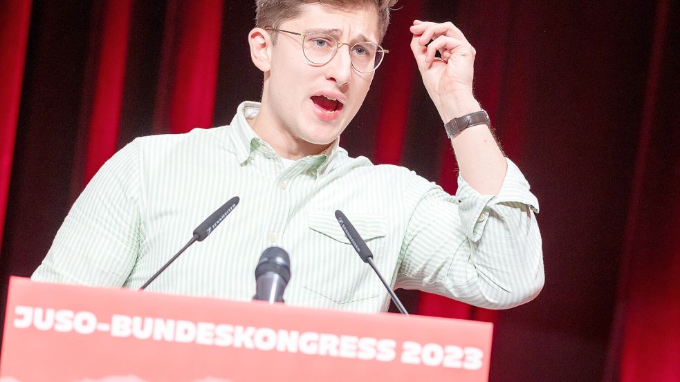 Der neue Jusos-Bundesvorsitzende Philipp Türmer. Foto: dpa/Moritz Frankenberg