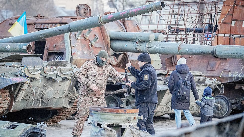 Vor einem Jahr begann der Krieg in der Ukraine. Foto: Nietfeld/DPA