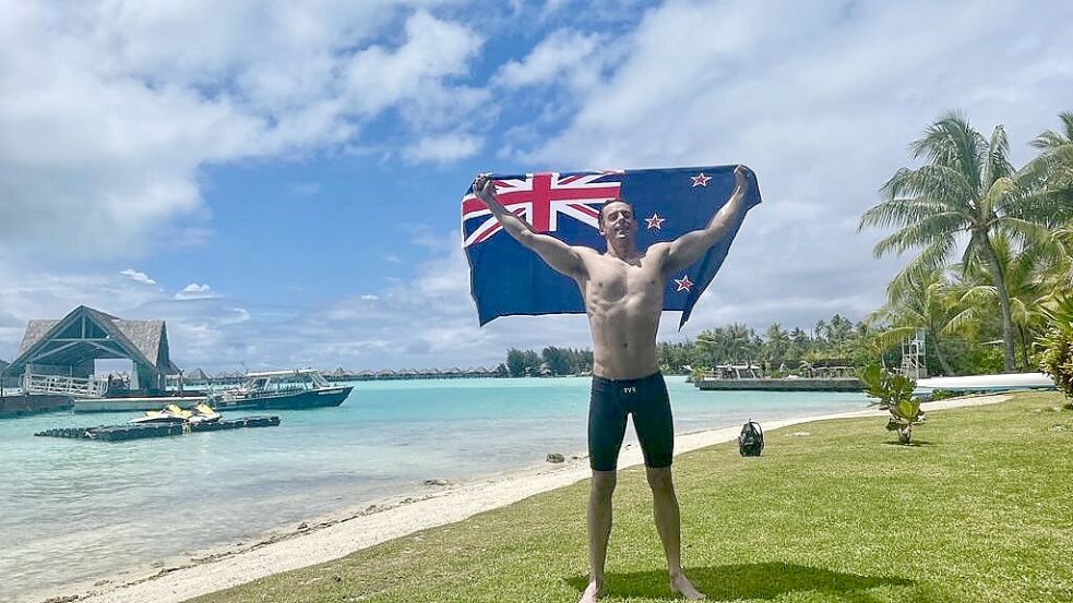 Der Brite, der in Neuseeland als Lehrer arbeitet, war eigentlich mit seiner Frau im Urlaub Dann brach er einen Weltrekord. Foto: Nick Edwards