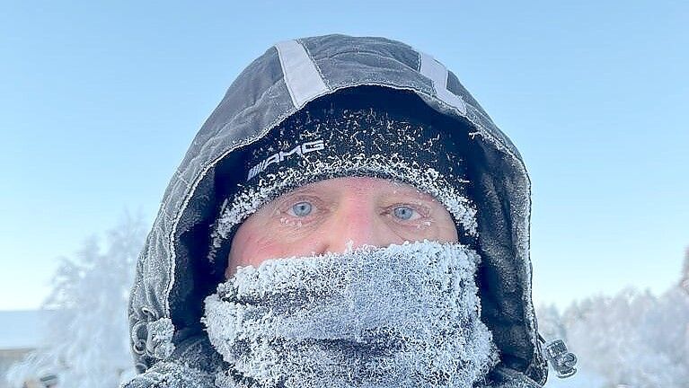 Bei bis zu minus 35 Grad war Johannes Poppen dick vermummt.