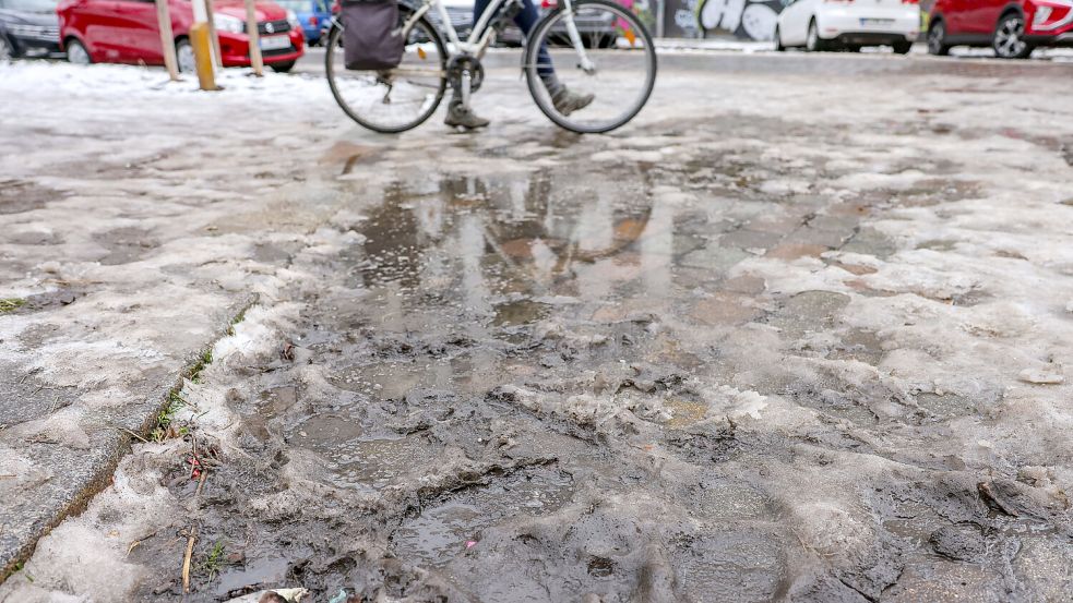 Der Schneematsch wird in den kommenden Tagen komplett verschwinden. Foto: dpa/ Jan Woitas