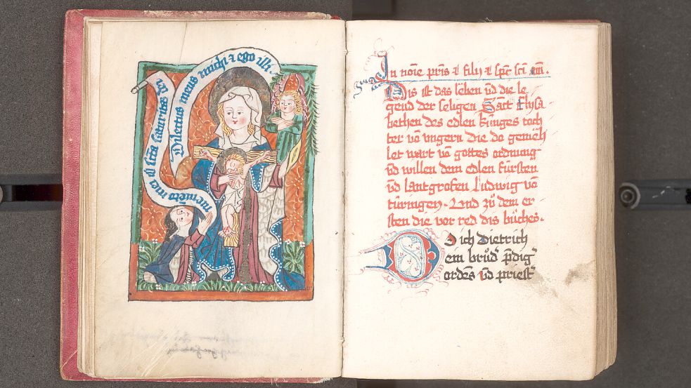 Das kostbarste Buch im Buch- und Schrift-Museum der Deutschen Nationalbibliothek: Die Elisabeth-Handschrift von 1481. Foto: Buch- und Schrift-Museum der Deutschen Nationalbibliothek