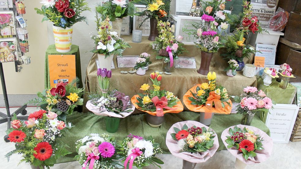 Bei „Immergrün“ gibt es auch eine Auswahl an fertigen Blumensträußen direkt zum Mitnehmen.