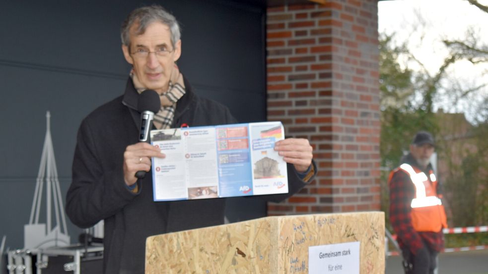 Arndt machte in seiner Rede Werbung für das Bundesprogramm der AfD.