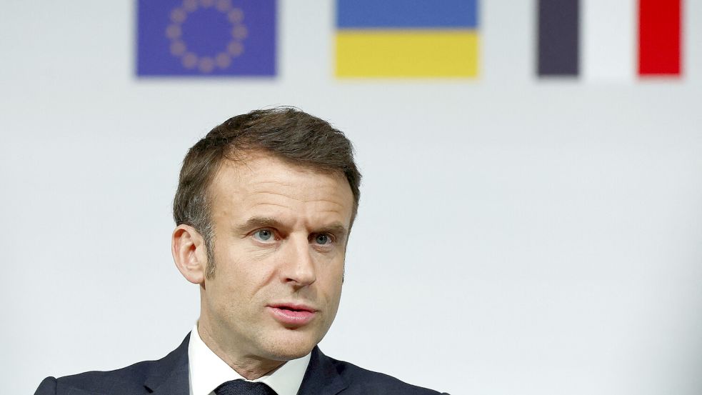 Präsident Emmanuel Macron schließt nicht aus, dass Frankreich Truppen in die Ukraine entsenden wird. Foto: RTR/AP