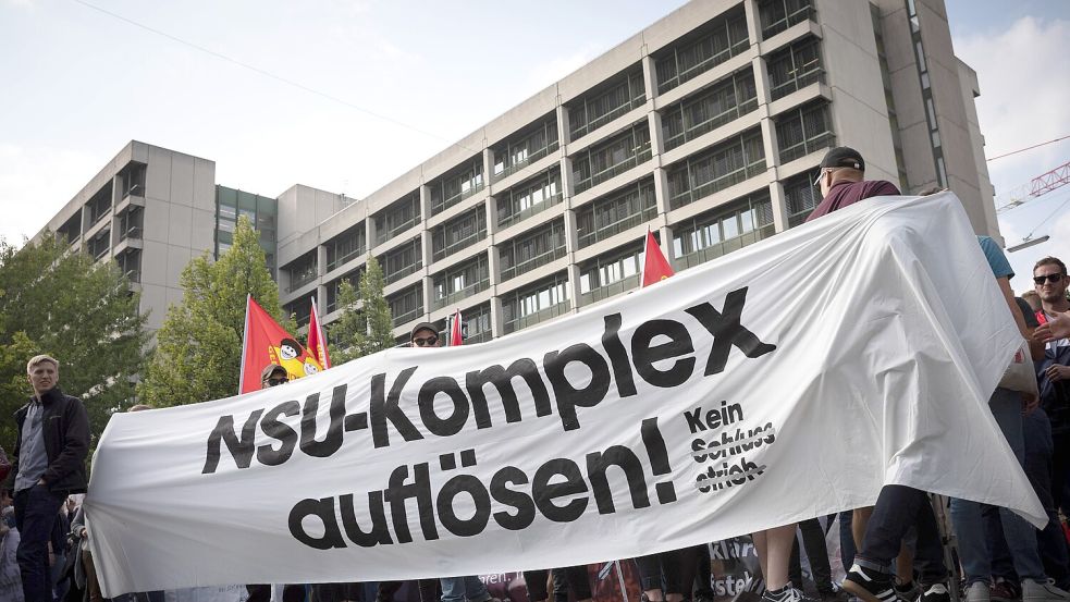 Eine Demonstration nach dem NSU-Prozess im Jahr 2018. Foto: IMAGO/Christian Mang