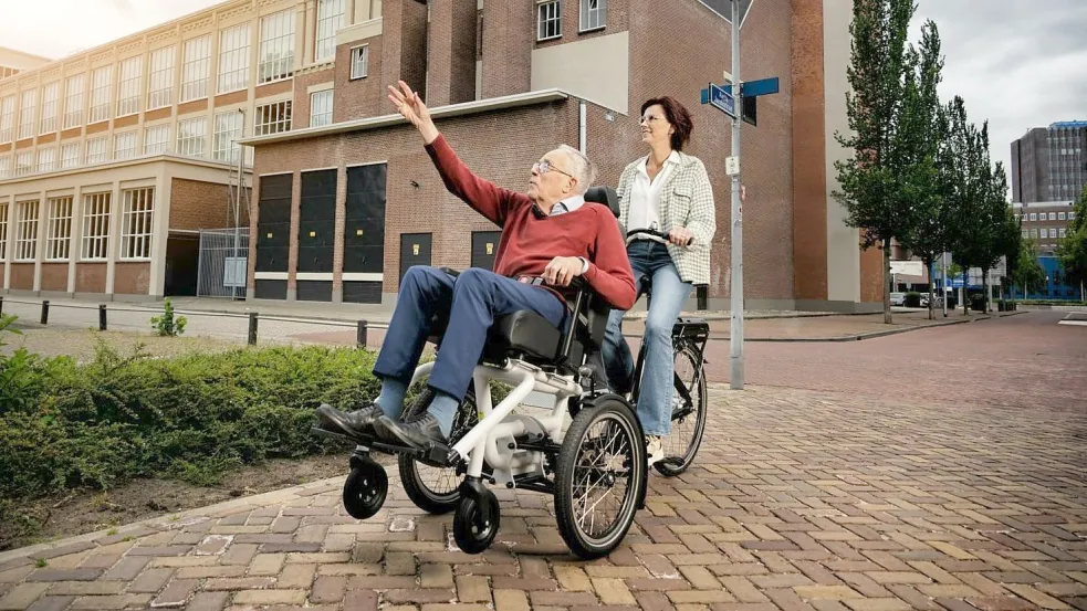 Das Symbolfoto zeigt ein Rollstuhlfahrrad. Der Rotary Club Overledingen-Rhauderfehn möchte für hiesige Pflegeheime diese speziellen Rollstuhlfahrräder anschaffen. Foto: Huka-Bikes