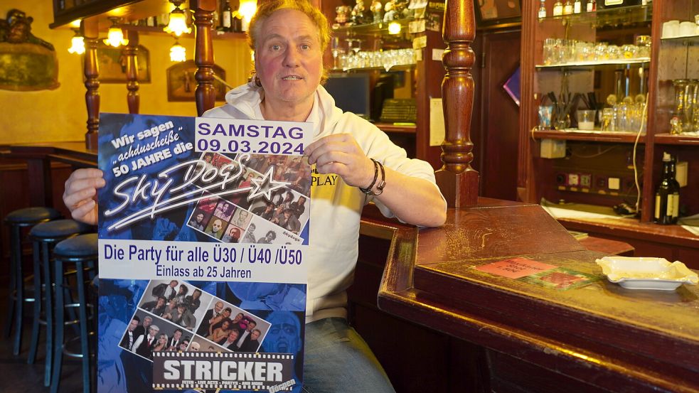 Auf das Konzert der „Sky Dogs“ freut sich Discotheken-Betreiber Klaus-Otto Stricker auch persönlich ganz besonders. Foto: Roispich