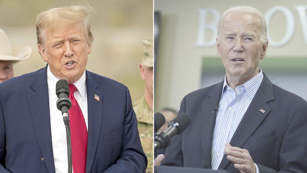 US-Präsident Joe Biden und Vorgänger Donald Trump: Bei beiden kommt es des Öfteren zu Versprechern. Foto: dpa/AP | Eric Gay/Evan Vucci