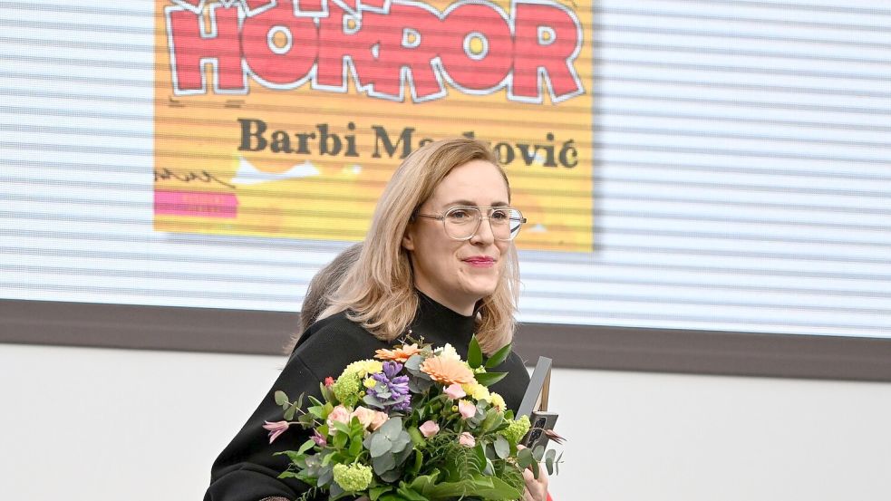 Barbi Marković wurde in Leipzig für ihr Buch „Minihorror“ ausgezeichnet. Foto: Hendrik Schmidt/dpa