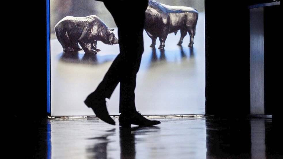 Investieren in Energie: Bulle und Bär repräsentieren das Auf und Ab am Aktienmarkt. Foto: Andreas Arnold/dpa/dpa-tmn