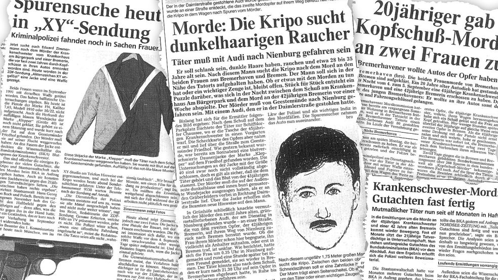 So wurde Anfang der 90er-Jahre nach dem Mörder gefahndet – bislang ohne Erfolg. Foto: Nordsee Zeitung