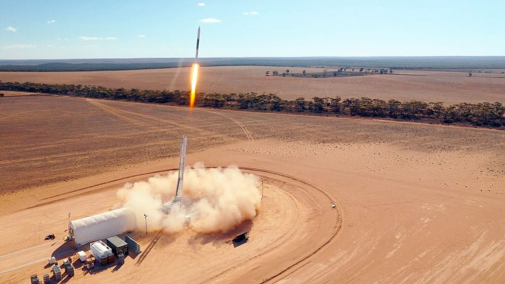 Die Rakete startete in Koonibba, Australien. Sie wird mit Paraffin und flüssigem Sauerstoff angetrieben. Foto: Hiimpulse/dpa