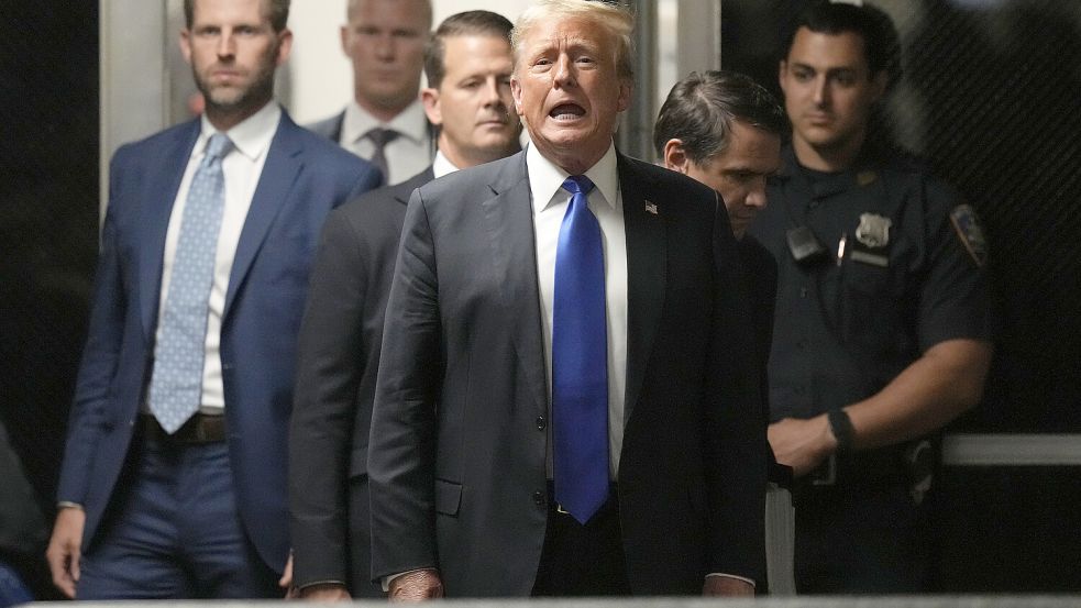 Der frühere US-Präsident Donald Trump im Gerichtssaal in Manhattan. Foto: POOL AP/AP/Seth Wenig