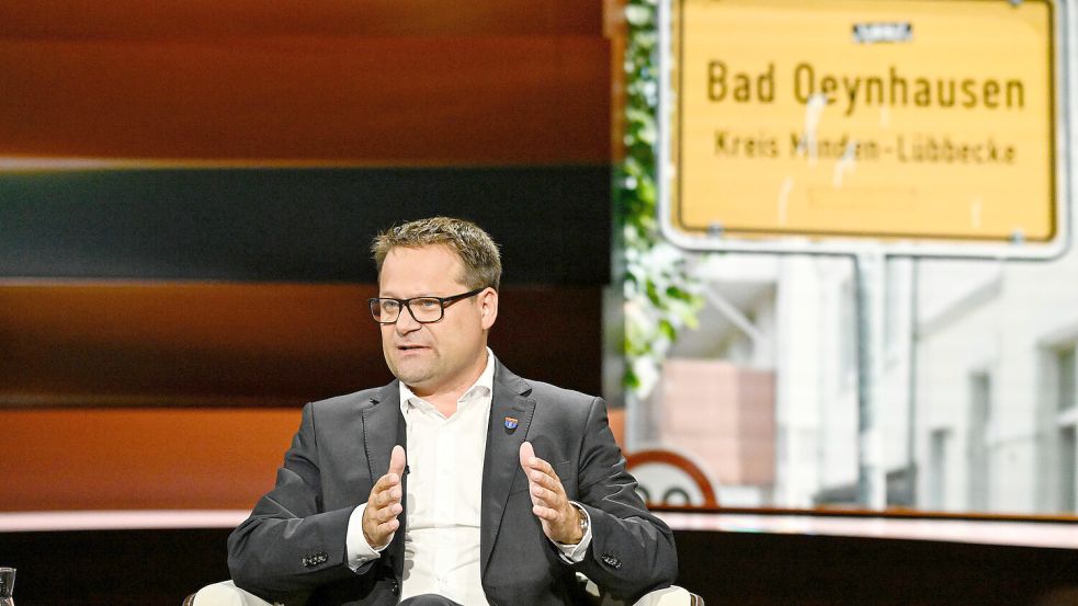 Lars Bökenkröger ist Bürgermeister in Bad Oeynhausen. Der CDU-Politiker schlägt nach der tödlichen Attacke im Kurpark in der ZDF-Sendung „Markus Lanz“ Alarm. Foto: ZDF/Markus Hertrich