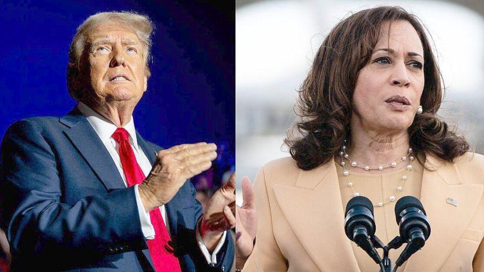 „Also ich weiß es nicht: Ist sie indisch oder schwarz?“: Ex-Präsident Donald Trump, Demokraten-Kandidatin Kamala Harris Foto: Imago/xAfpx