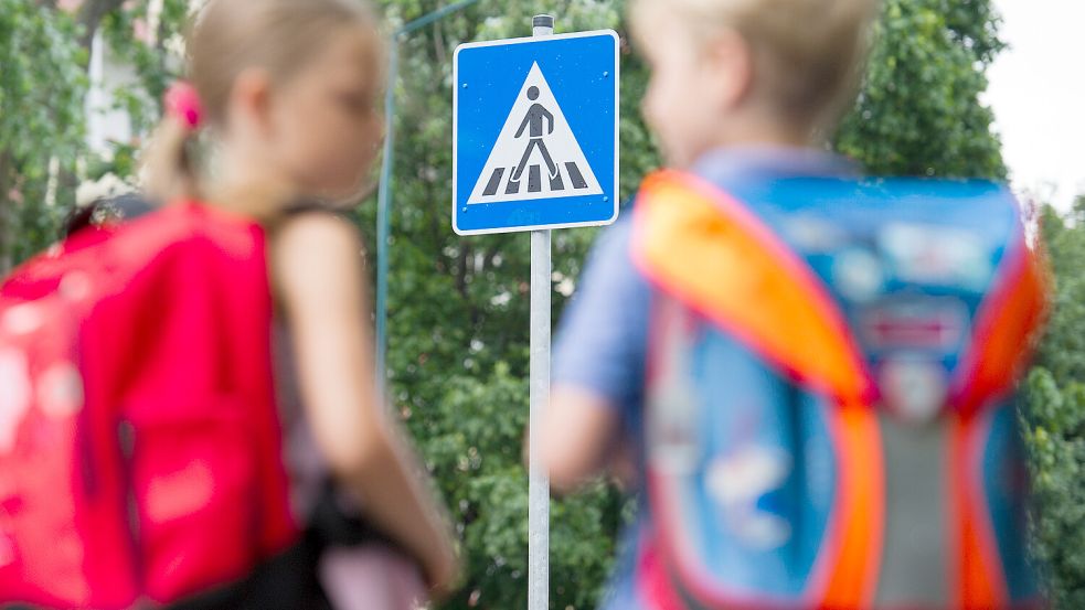 Auch zu Fuß kann der Schulweg mit Übung sicher sein. Foto: Pleul/dpa