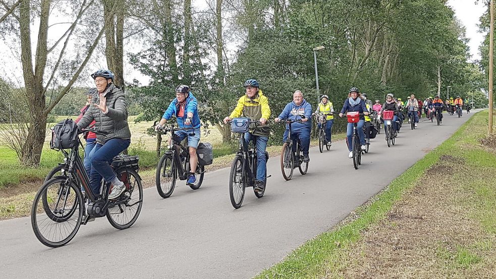 Viele „Stadtradler“ waren im Overledingerland unterwegs. Foto: Gemeinde/ Beening