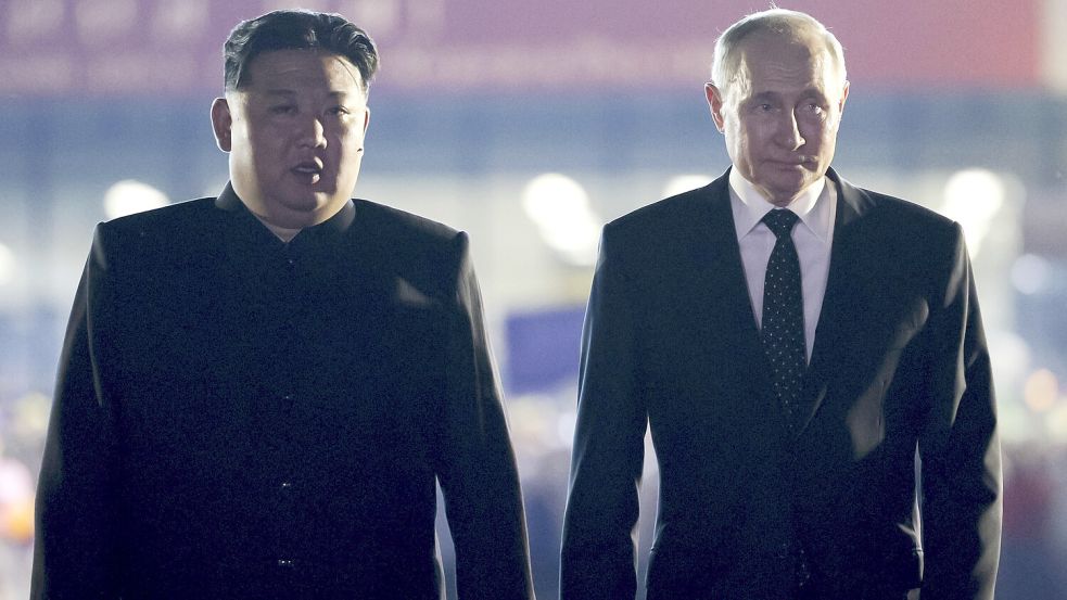 Kim Jong-uns Entscheidung, Truppen nach Europa zu senden, bringt ihn und Wladimir Putin in eine heikle Machtposition. Foto: dpa/Gavriil Grigorov
