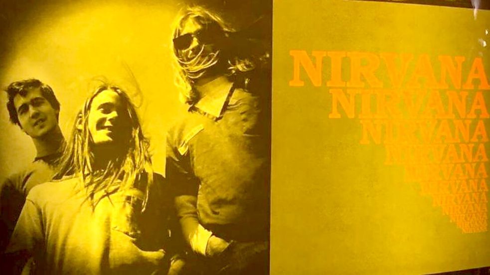 Nirvana auf dem Tourposter von 1989: Krist Novoselic, Chad Channing und Kurt Cobain (v.l.). Foto: Bradaric