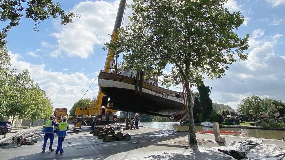 Die „Miltiades“ wurde 2020 gehoben und im Hafen abgelegt. Foto: Archiv