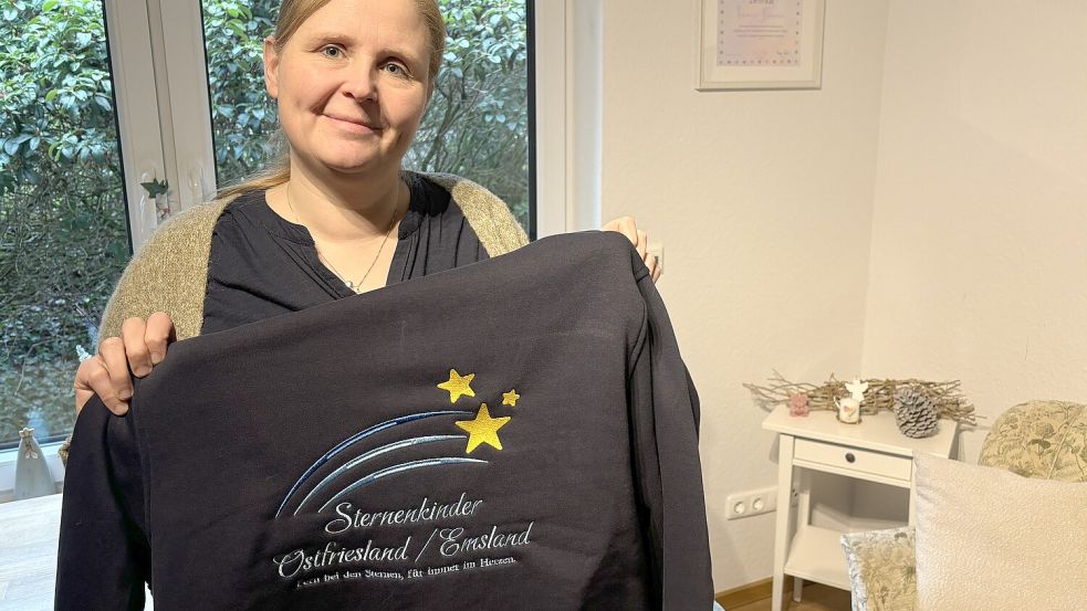 Das Logo ihres Vereins „Sternenkinder Ostfriesland/Emsland“ hat Ivonne Fennen selbst entworfen. Foto: Terhorst