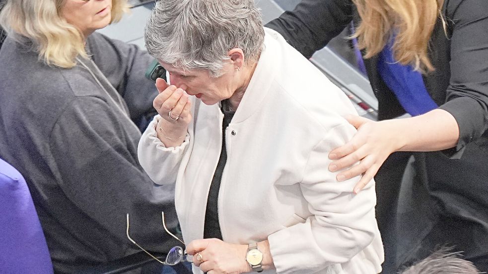 Die Grünen-Fraktionsvorsitzende Britta Haßelmann ist im Bundestag gestürzt. Foto: dpa/Michael Kappeler