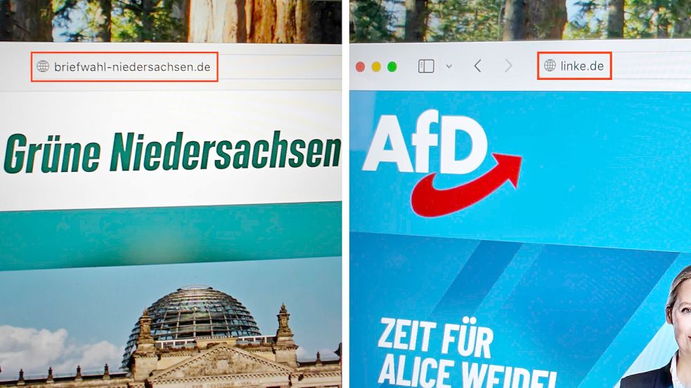 Bei der Bundestagswahl 2025 werden potenzielle Wähler getäuscht, indem sie mit bestimmten Internetadressen auf die Webseiten der Parteien umgeleitet werden, hinter denen man einen anderen Inhalt erwartet hat. Foto: Patrick Kern