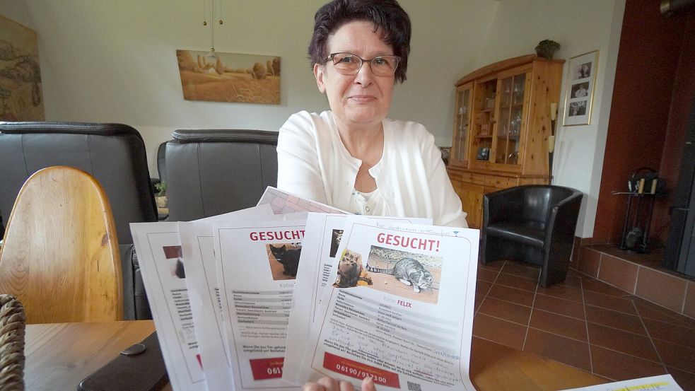 Vermisst sechs Katzen: Renate Biener aus Werlte. In ihrer Nachbarschaft sind einige weitere Tiere verschwunden. Foto: Moormann