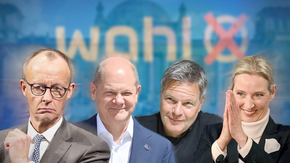 Im Format der ZDF-Wahlsendung „Klartext“ hatten die Kanzlerkandidaten von Union, SPD, Union und AfD jeweils 30 Minuten Zeit, um kurz vor der Bundestagswahl 2025 am 23. Februar Wähler für sich zu gewinnen. Foto: IMAGO / Sven Simon