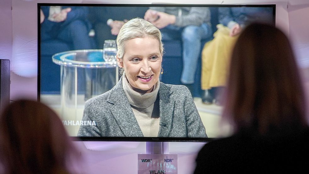 AfD-Kanzlerkandidatin Alice Weidel: Nach dem Auftritt in der ARD-Sendung „Wahlarena“ am Montag ist sie einen Tag später wieder in der ARD zu sehen. Foto: dpa/Kay Nietfeld