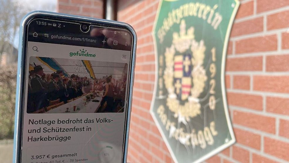 Sammlung: Über einen Spendenaufruf auf der Plattform GoFundMe will der Schützenverein Harkebrügge 40.000 Euro sammeln. Foto: C. Passmann