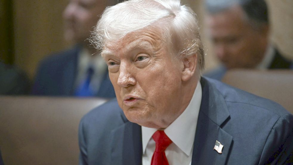 US-Präsident Donald Trump hat Zölle auf EU-Produkte angekündigt. Foto: dpa/Pool/Uncredited